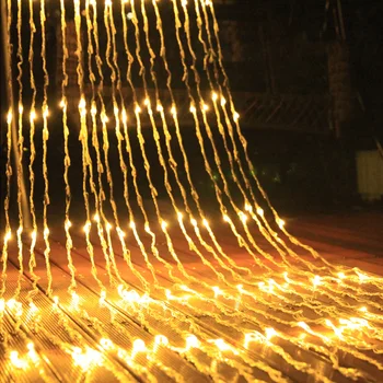 6Ｘ3Ｍ 3X3M 3Ｘ2Ｍ LED Ūdenskritums Aizkaru Lāsteku LED String Light Ziemassvētku Kāzu svinības Fona dārza Dekorēšana gaismas 13601