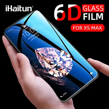 IHaitun Luksusa 6D Stikla iPhone 11 Pro Max X XS MAX XR Rūdīts Stikls Screen Protector For iPhone 10 7 8 Plus Pilnu Filmu Vāciņu 1267