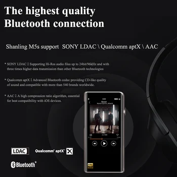 SHANLING M5S Dual AK4493EQ Bluetooth portatīvais Mūzikas Atskaņotājs MP3, USB DAC Austiņu Pastiprinātāju DSD256 2.5/3.5 mm WIFI Airplay DLNA