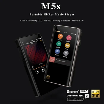 SHANLING M5S Dual AK4493EQ Bluetooth portatīvais Mūzikas Atskaņotājs MP3, USB DAC Austiņu Pastiprinātāju DSD256 2.5/3.5 mm WIFI Airplay DLNA
