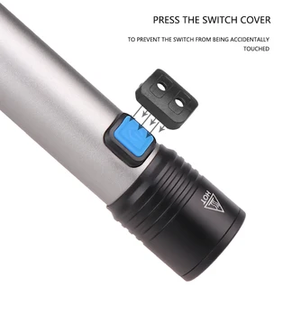 XML T6 Iebūvēts Akumulators, USB Uzlādējams LED Lukturītis Kempings Gaismas Zoomable Lāpu Litija Ūdensizturīgs ar 1200mah LED Spuldzes 7710