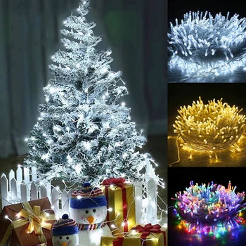 Ziemassvētku Eglīšu Rotājumi, Gaismas Āra Ūdensizturīgs LED Svētku Stīgu gaismas Ziemassvētku Festivālā Pasaku Kāzu Vainags 8864