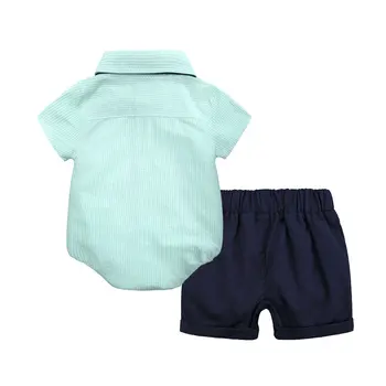 0-24 Mēneši Bērnu Drēbes Zēniem Tērpiem Vasaras Jaundzimušo Zēnu Apģērbu Komplekti, No Kokvilnas Ar Īsām Piedurknēm Romper+Šorti Zīdaiņu Drēbes