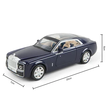 1:24 ar augstu simulācijas sakausējuma luksusa sporta auto modeli Rolls-Royce sweptail metāla modeļa lējumiem ar skaņas un gaismas pull atpakaļ, rotaļlietas