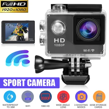 1.5 Collu Action Camera Ultra HD 1080P/ 30 kadri sekundē WiFi 170 Grādu Zemūdens Ūdensizturīgs Ķivere Video Ieraksta Kameras Sporta Kameras