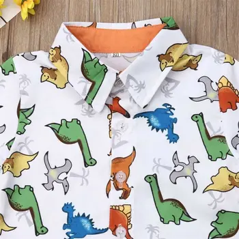 1-5Year Zīdainis, Mazulis Mazulis Zēnu Apģērba Komplekts Karikatūra Dinozauru Topi, T-krekls + Šorti Apģērbu Komplekti Mazulis, Zēnu Kostīmi 39634