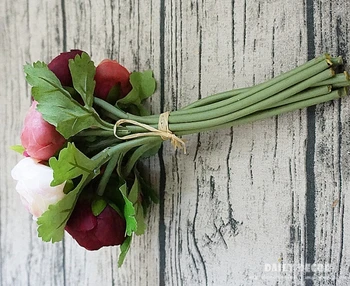 1 Buķeti! tējas rožu ziedu Mākslīgā Zīda Ziedu Ranunculus asiaticus pušķi kāzām, līgavas pušķis Mājās, Kāzu Dekorēšana