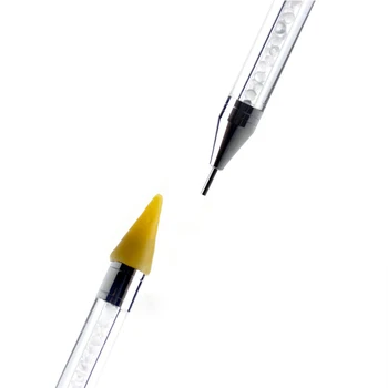 1 Datoru Dual-kas noslēdzās Vaska Zīmuli Kristāla Nagu Rhinestone Radzēm Izvēle Nagu Dotting Pildspalva, Lodītes Rīkoties Manikīrs Nagu Mākslas Rīki