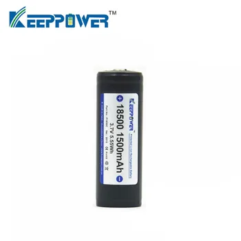 1 gab., Oriģināla KeepPower 18500 1500mAh aizsargāta 3,7 V li-jonu akumulators P1850C piliens kuģniecība 17795