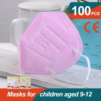 10-100gab Bērniem FFP2 Maska 5 slāņi kn95 Maska Atkārtoti Melna Sejas Maska Mutes Maska 95% Filtri Maska Color Mask ffp2mask certificada