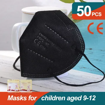 10-100gab Bērniem FFP2 Maska 5 slāņi kn95 Maska Atkārtoti Melna Sejas Maska Mutes Maska 95% Filtri Maska Color Mask ffp2mask certificada