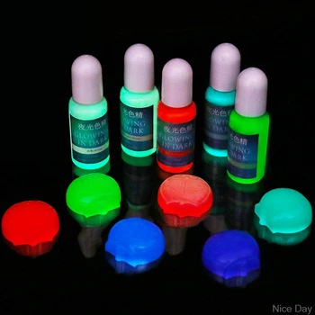 10 Krāsas Kvēlojošs Tumsā Epoksīda Sveķu Pigmentu Komplekts, Gaismas Krāsa Šķidrums Sveķu Krāsu Padarot A22 20 Dropship