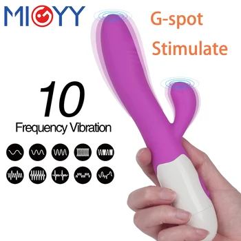 10 Ātruma Spēcīgu Trušu Vibrators Klitora Stimulators Double G Spot Massager Seksa Rotaļlietas Sievietēm Sieviešu Masturbator Seksa Veikals