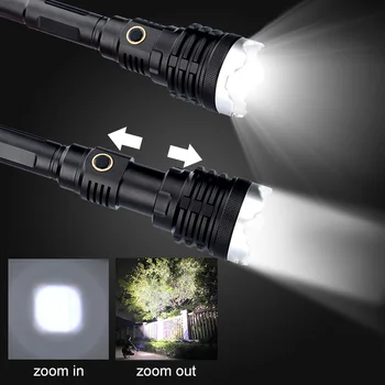 10000mah Uzlādējams XHP110 Spēcīgu kabatas Lukturīti Lāpu 21700 Akumulatora Led Lukturīti Taktiskās XHP99 Zibspuldzes Gaismas USB Zoom Lampas 17114