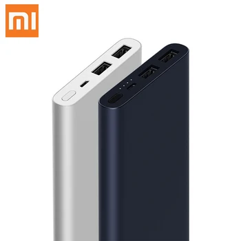 10000mAh Xiaomi Mi Power Bank 2i Ārējo Akumulatoru Banka 18W Ātri Uzlādēt Powerbank 10000 PLM09ZM ar Dual USB Izeja Tālruni