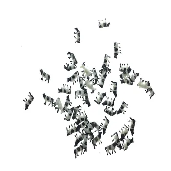 100gab 1:150 Tiny Mēroga Modeli, Krāsots Melnā Un Baltā Lauksaimniecības Dzīvnieku Govs Diorāma Miniatūra Saimniecība Ainavu Veidošanas