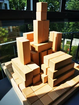 100gab Liela Koka Rotaļlietas Varavīksnes Piramīdas Kraušanas Blokus / Bērniem Basswood Koka Varavīksnes Ēka, Ķieģeļu Dzimšanas dienas Dāvana