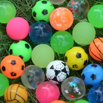 100gab Smieklīgi Rotaļlietas Bumbas Sajauc Bouncy Bumbu Cietā Peldošās Veselīgs Bērns Elastīga Gumijas Bumba Pinball Bouncy Maņu Rotaļlietas