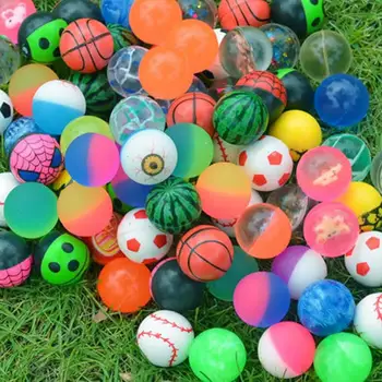 100gab Smieklīgi Rotaļlietas Bumbas Sajauc Bouncy Bumbu Cietā Peldošās Veselīgs Bērns Elastīga Gumijas Bumba Pinball Bouncy Maņu Rotaļlietas