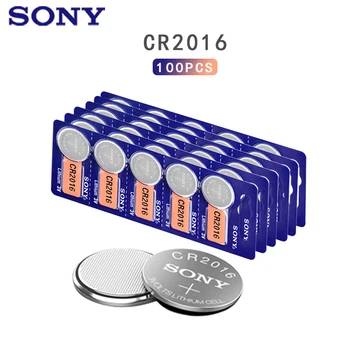 100gab Sony 3 V Lithium CR2016 Monēta Šūnu Pogas Baterija CR 2016DL2016 KCR2016 LM2016 BR2016 Skatīties Kalkulators Rotaļlietas