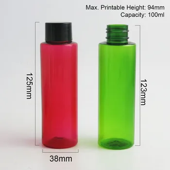 100ML Uzpildāmas krēms, losjons kosmētikas konteineru ceļojumu komplekti tukšs mazo plastmasas pudeli ar melnu balta skaidrs, skrūvējamu vāciņu 30pcs
