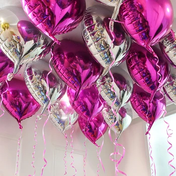 100pcs/daudz 18inch zvaigžņu sirds folija Alumīnija folija baloni, hēlija sirds balonu, dzimšanas dienā, kāzās, Valentīna diena puse 10328
