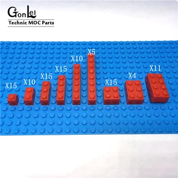 100Pcs/Daudz KM Celtniecības Bloki 9 izmērs 15 krāsas Bērnu Rotaļlietas, Saderīgs ar legois plāksne ķieģeļu DIY Rotaļlietas Bērniem Dāvanas