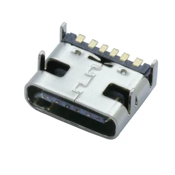 100pcs/daudz USB Type C 6 Pin SMT Kontaktligzda Kontaktligzda USB 3.1 Tipa C Sieviešu Izvietošanu SMD DIP, par PHB DIY augsts tekošā maksas 20602