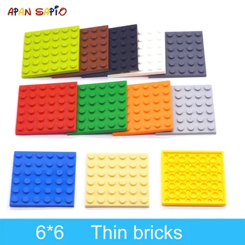 10pcs DIY Celtniecības Bloki Plānas Skaitļi Ķieģeļi 6x6 Punkti 12Color Izglītības Creative Izmērs ir Saderīgs Ar lego Rotaļlietas Bērniem