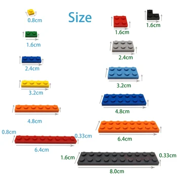 10pcs DIY Celtniecības Bloki Plānas Skaitļi Ķieģeļi 6x6 Punkti 12Color Izglītības Creative Izmērs ir Saderīgs Ar lego Rotaļlietas Bērniem