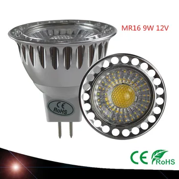 10PCS Jaunas ielidošanas augstas kvalitātes LED Prožektori MR16 9W 12 V aptumšojami griestu lampa mr16 LED Ziemassvētku Emitenta forši, silti balta lampas
