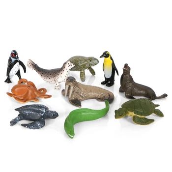 10pcs Jūras dzīves simulācijas modeļus, Bruņurupucis, astoņkājis roņu, jūras lauvu Jūras pasaule Rīcības attēls rotaļlietas Izglītības apguve bērniem, rotaļlietas