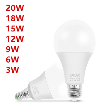 10PCS LED spuldzes E14 E27 AC 220V LED spuldzes Gaismas LED Prožektoru gaismā, Galda lampas 3W 6W 9W 12W 15W 18W 20W 26116