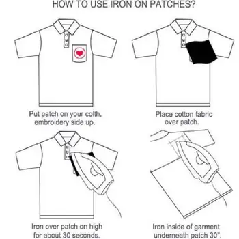 10PCS Punk Galvaskausa Plāksteris Uz Apģērbu Dzelzs Par Plāksteri Iežu Svītras Izšūti Plāksteri, Lai Apģērbs Ielāpus Apģērbu Aplikācijas DIY