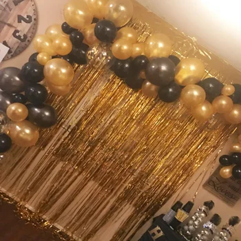 115pcs Melnā Zelta konfeti Baloni Vainags Arkas ar Metāla Aizkari Fons Ir 2021. Laimīgu Jauno Gadu dekorācijas, Dzimšanas dienas svinības