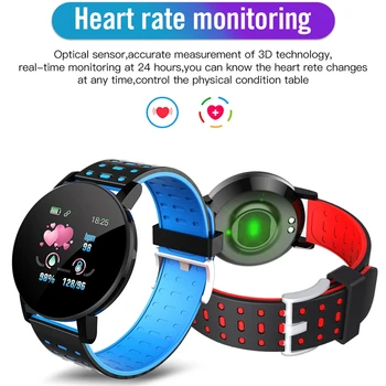 119 Plus Smart Skatīties asinsspiediens Smart skatīties Vīrieši Smart Joslā Sports Tracker Sieviešu Smartband smart aproce Par Android, IOS 26625