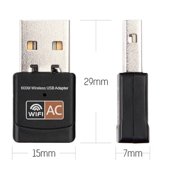 11AC 5GHz 2.4 GHz Bezvadu USB Adapteri 600Mbps Dual Band MiNi PC WiFi Adapteri Wi-fi LAN Tīkla Karte