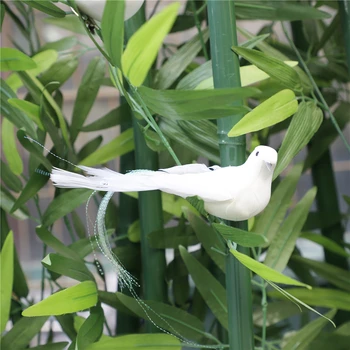 12 Gab DIY Amatniecības Mākslīgā Simulācijas Putu Putnu Balto Spalvu Zālienu Statuetes, Ornamentu, Kāzu Dekorēšana Puses Piederumi