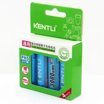 12pcs Jaunu KENTLI 1,5 v 3000mWh AA uzlādējamas Li-polimēru li-jonu polimēru litija akumulators + 4 slots USB smart Lādētāju