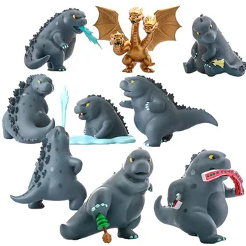 12Pcs/set Q Gudrs Versija Gojira Godzilla PVC Anime Rīcības Attēls Kolekcionējamus Modelis Rotaļlieta Dāvana Chlidren Dzimšanas diena Ziemassvētku Dāvanu