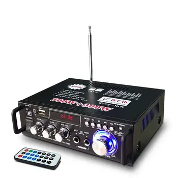 12V/ 220V BT-298A 2CH LCD Displejs HIFI Audio Stereo Jaudas Pastiprinātāju Bluetooth, FM Radio, Auto, Mājas ar Tālvadības pulti