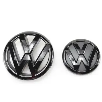 130mm/100mm Spīdīgi Melnu Priekšējo Režģi, Aizmugures Bagāžnieka Vāks Emblēmas Nozīmīti Nomaiņa Automašīnas Logo, Emblēmas uz Volkswagen Jetta MK6 2011. -. gadam