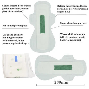 16 gabali= 2 pack/daudz Shuya Anjonu higiēnas autiņu Nakts izmantot 280MM Anjonu higiēnas tamponi menstruāciju spilventiņi sieviešu Higiēnas Produktu 24062
