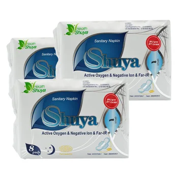 16 gabali= 2 pack/daudz Shuya Anjonu higiēnas autiņu Nakts izmantot 280MM Anjonu higiēnas tamponi menstruāciju spilventiņi sieviešu Higiēnas Produktu