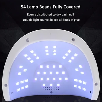 160W Nagu Žāvētājs ar UV Lampas LED Lampas Nagus Ar 54 Led Fēns Lampas Konservēšanas Gēla poļu Auto Uzrādi Naglu Manikīra Instrumenti,