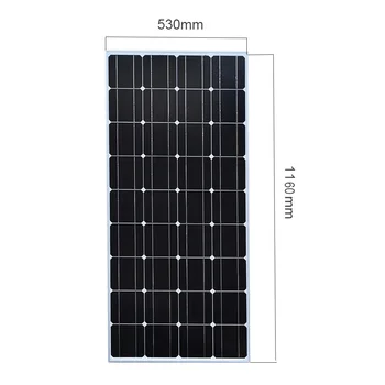 18V 100W saules paneļu projektu Monokristālu silīcija šūnu placa rāmis PV savienotājs 12v akumulatora mājas jauda lādētājs