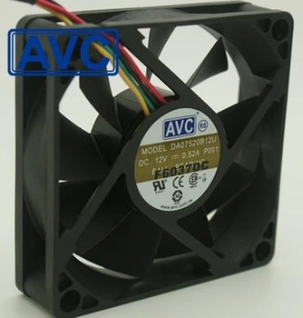 1gb DA07520B12U 12V 0.52 A 7520 75mm 4Wire tempreture PWM Ātruma kontroles datora procesora dzesēšanas ventilators