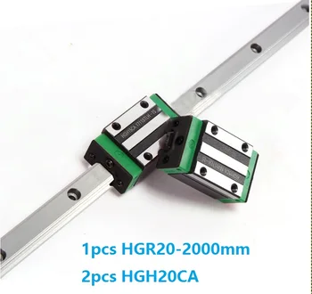 1gb lineārie guide dzelzceļa HGR20 2000mm + 2gab HGH20CA lineāro šauru bloki, kas paredzēti CNC router daļas, kas Izgatavoti Ķīnā