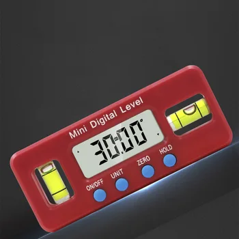 1gb Mini Digital Transportieris, Inclinometer Magnētisko Leņķa Meklētājs Līmeņa mēraparāts, ABS red LCD Displejs ar Ciparu Līmenis Lodziņā Mērīšanas rīks