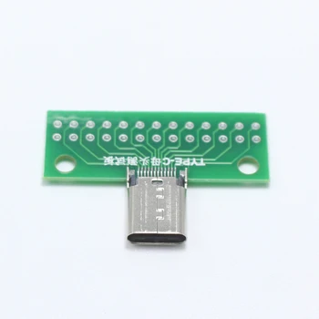 1gb USB 3.1 C Tipa Savienotājs 24 Pin Female Ligzda trauku adapteri, lai lodēt vadus & kabeļu 24P PCB Kuģa